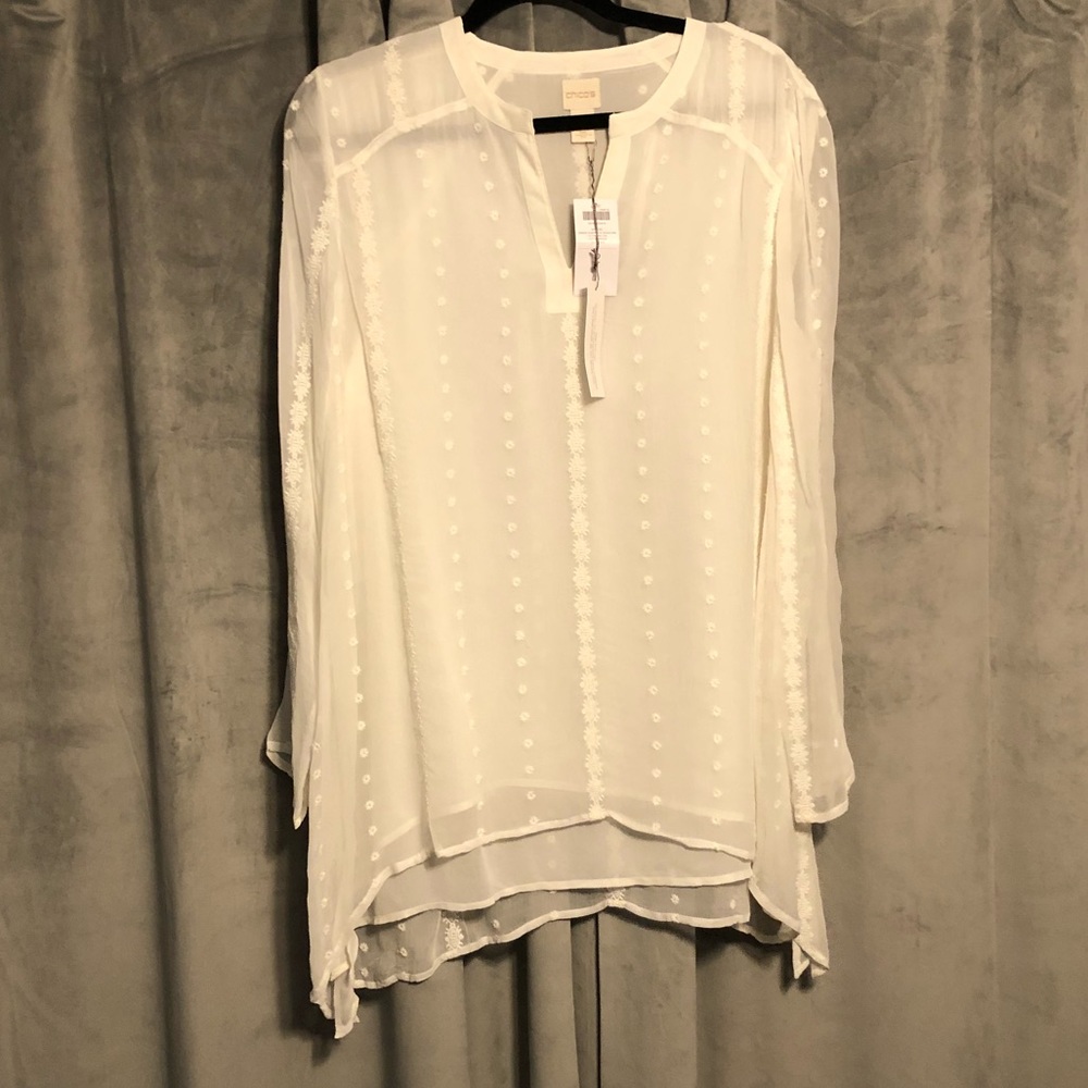 CHICOS NWT IVORY BLOUSE
